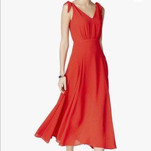 BETSEY JOHNSON Pebble Crepe Maxi Dress Red 10